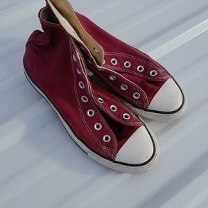 Maroon High Top Converse